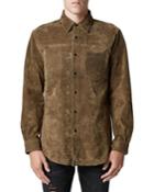 Men's Suede Shirt With Chest Pocket