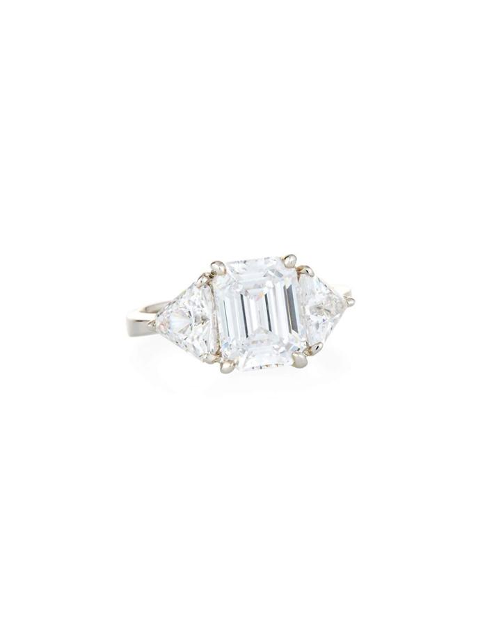 Emerald-cut Cubic Zirconia Ring,
