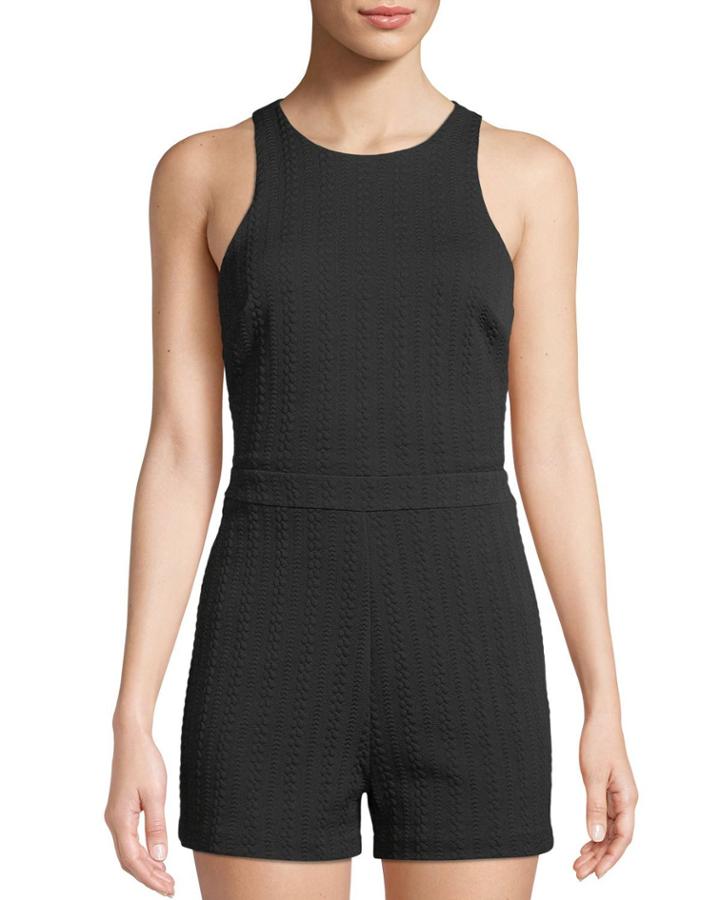 Rebel Cutout-shoulder Knit Romper