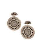 Circular Rhinestone Bead Earrings, White