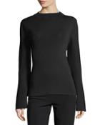 Mock-neck Bell-sleeve Knit Top