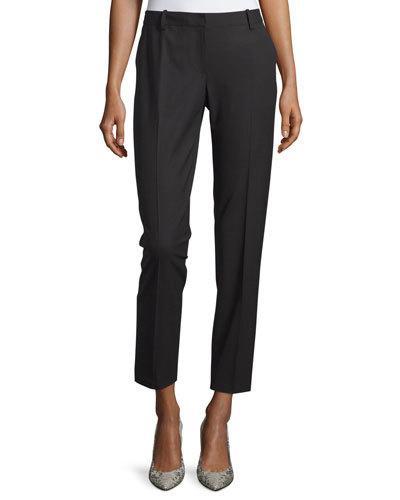 Bedford Wool-blend Slim-leg Pants, Black