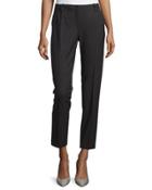 Bedford Wool-blend Slim-leg Pants, Black