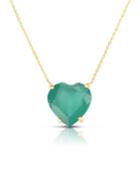 14k Emerald Heart Pendant Necklace