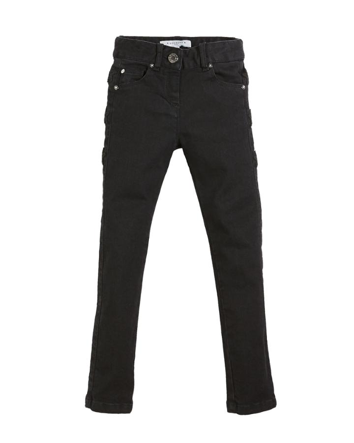 Slim-fit Leather-trim Denim Pants,