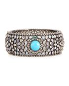 Bavna Rainbow Moonstone, Turquoise & Diamond Bangle Bracelet, Women's