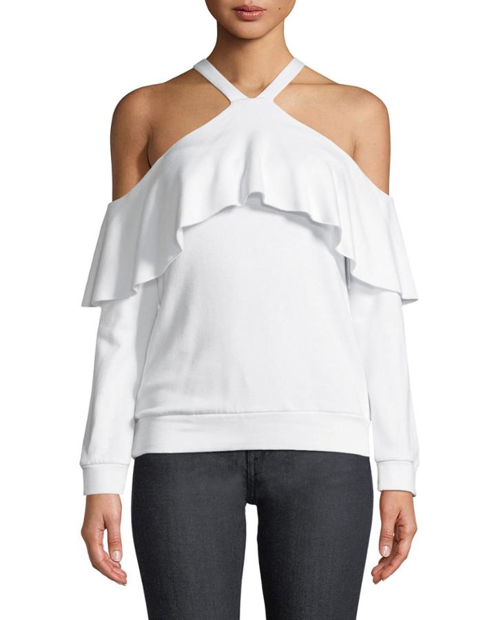 Window Shop Cold-shoulder Knit Top