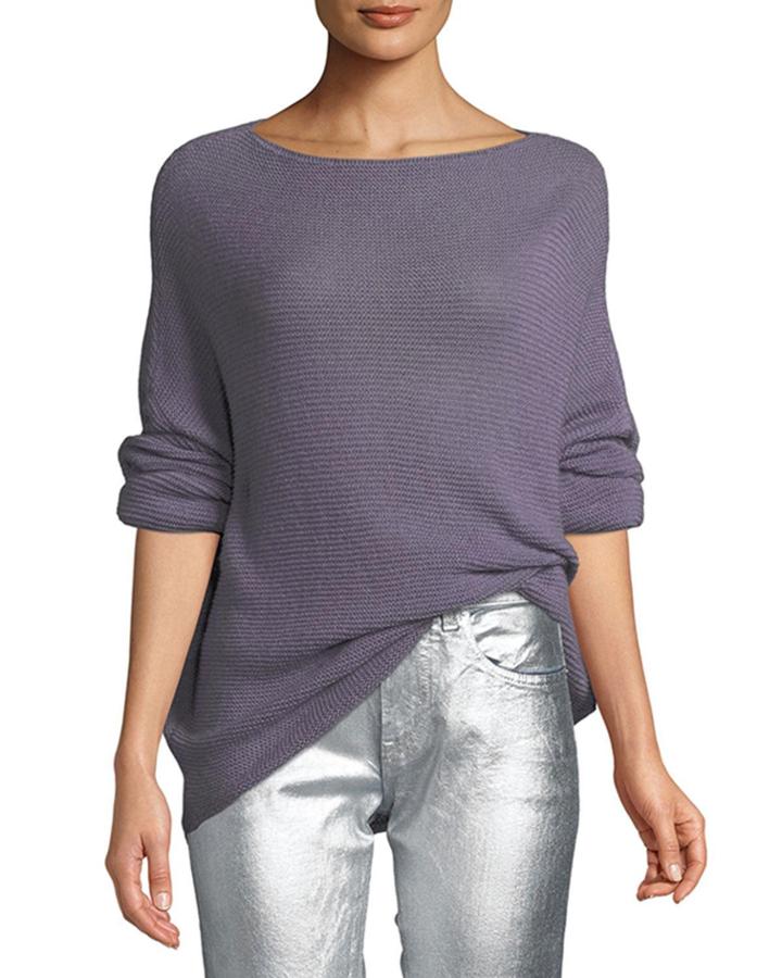 Boat-neck Dolman-sleeve Cashmere