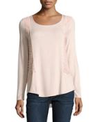 Crochet-trim Long-sleeve Top