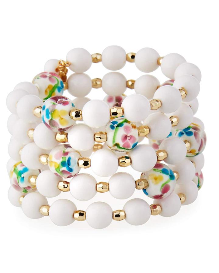White Floral Wrap Bracelet