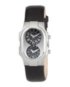 Signature Dual Time Zone Watch W/ Leather,