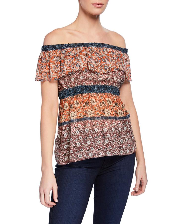 Sri Lanka Off-the-shoulder Floral Top