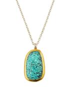 Galapagos Oblong Pendant Necklace, Turquoise
