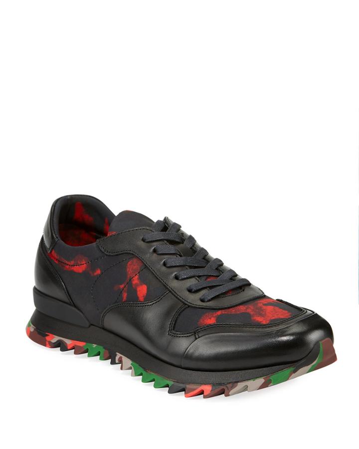 Men's Camo Print Leather