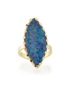 Frosted Boulder Opal Ring With Chain Detail,