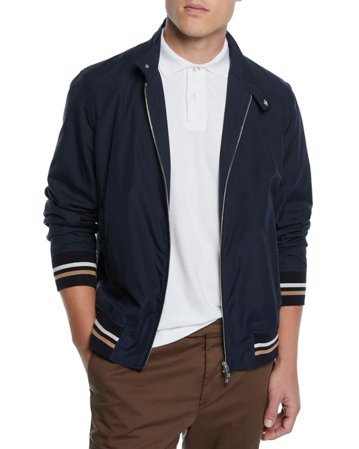 Men's Moto Collar Bomber Jacket