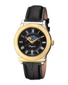 40mm 1898 Sport Men's Moon Phase Two-tone Watch W/ Leather