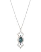 New World Open Cross Pendant Necklace W/ Black Opal Doublet & Diamonds
