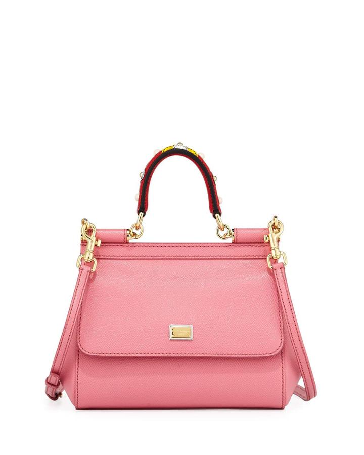 Sicily Small Leather Crossbody Tote Bag
