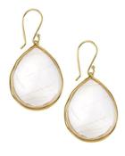 18k Gold Rock Candy Large Teardrop In Rutilated Quartz Cabochon