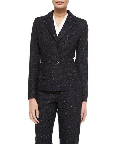 Snowflake Double-ruffle Jacket, Black