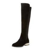 Sutton Low-heel Suede Knee Boots
