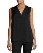 Smocked V-neck