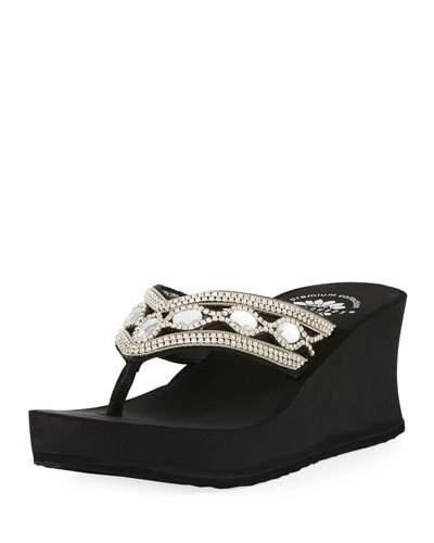 Nadie Embellished Platform Wedge