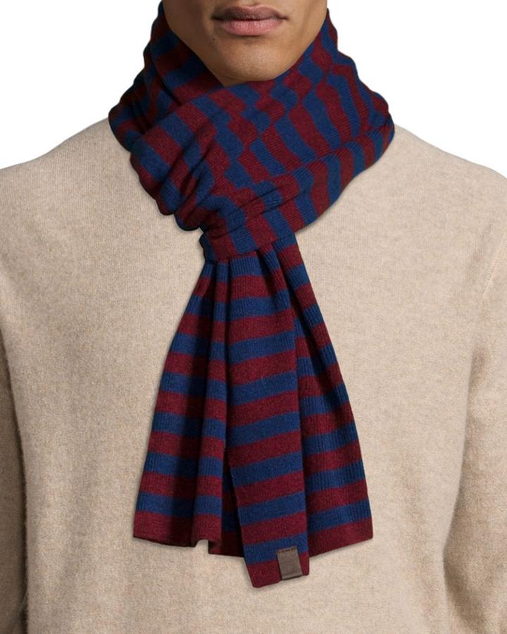 Penguin Bailey Striped Scarf, Italian Plum, Men's, Italian Pl
