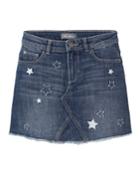 Girl's Jenny Star Embroidered Denim Skirt,