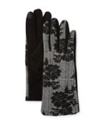Glen Plaid Embroidery Gloves