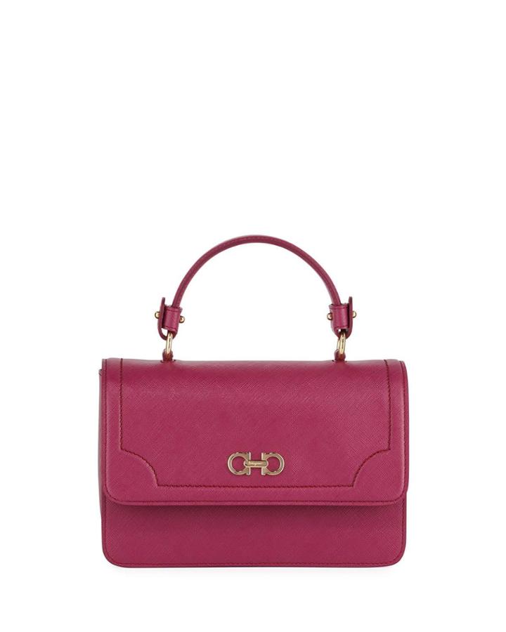 Gancio Leather Top Handle Bag