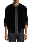 Os-1 Reversible Velvet/satin Bomber Jacket