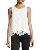 Sleeveless Floral-lace Tank