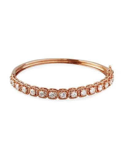 14k Rose Gold Illusion-set Diamond Bangle Bracelet
