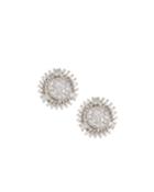 18k White Gold & Diamond Sunflower Earrings