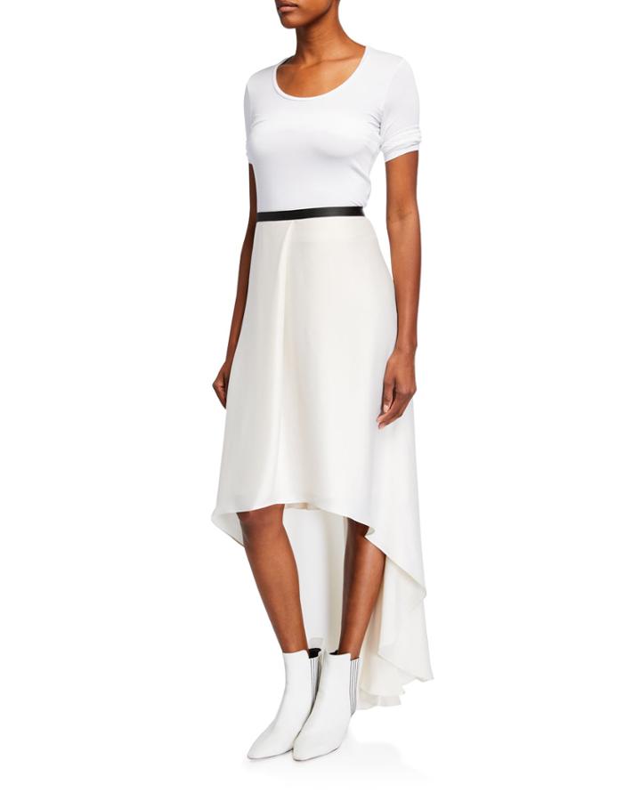 High-low Silk-blend