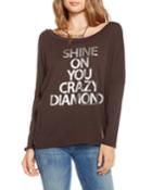Shine On Diamond Boat-neck Long-sleeve T-shirt