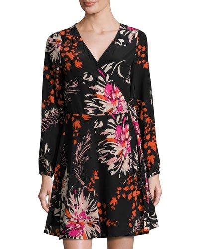 Carla Floral-print Silk Wrap Dress