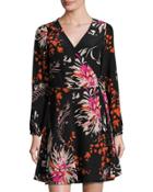 Carla Floral-print Silk Wrap Dress