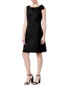 Scuba Crepe Bow A-line Dress