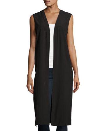 Long Knit Vest, Black