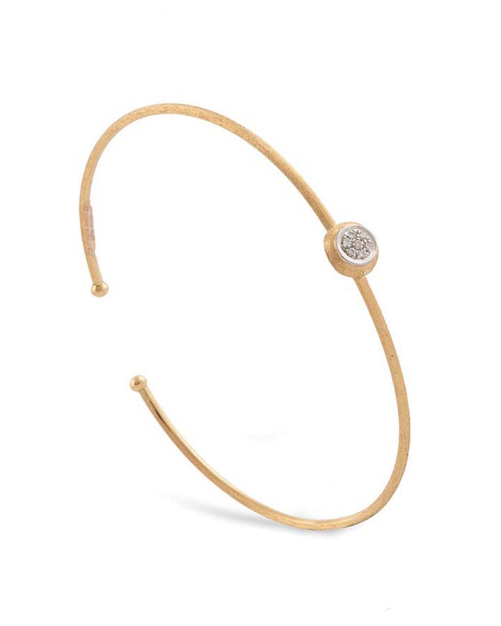 Jaipur 18k Yellow Gold Bangle With Diamond Bezel