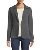 Cashmere One-button Blazer, Grey