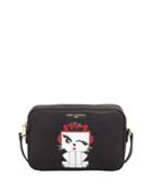 Maybelle Saffiano-leather Crossbody Bag With Choupette Cat Face