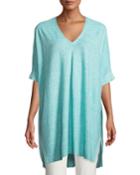Organic-linen Melange V-neck Easy Tunic