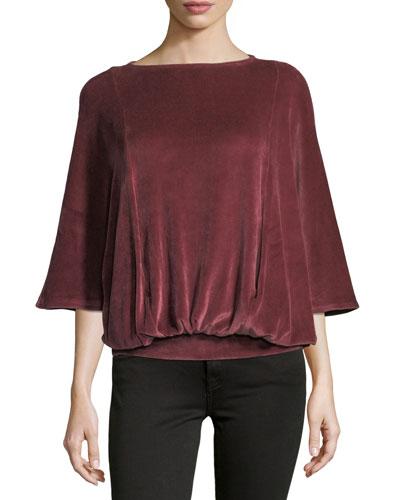 Batwing Velvet Pullover Top