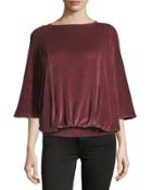 Batwing Velvet Pullover Top