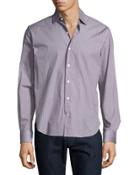 Triangle-print Sport Shirt, Navy/red/white