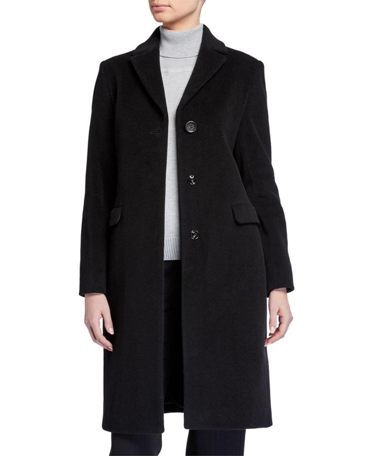Notch-collar Wool/cashmere Coat